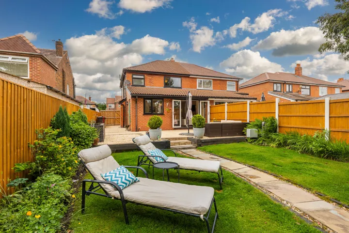 Rear garden at Braddyl Road, Over Hulton BL5 1DY
