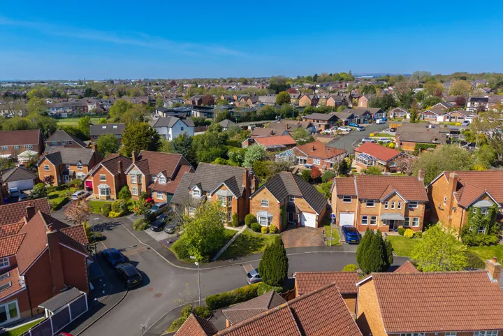 Aerial view at Thorns Villa Gardens, Boothstown M28 1UT